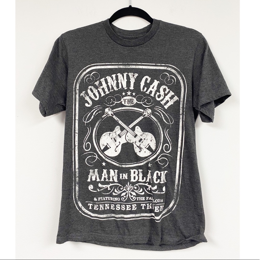 Johnny Cash Gray Graphic T-shirt